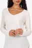 Fabiana Filippi White/Gold Metallic Knitted Sweater Size S