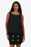 Erdem Black Embellished Neckline Sleeveless Top Size 4