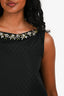 Erdem Black Embellished Neckline Sleeveless Top Size 4