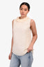 Brunello Cucinelli Cream Ruffled Neck Tulle Layered Top Size XS