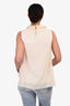 Brunello Cucinelli Cream Ruffled Neck Tulle Layered Top Size XS