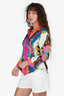 Versace Pink Multicolour Silk Blouse Size 40