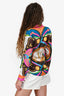 Versace Pink Multicolour Silk Blouse Size 40