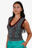 Dries Van Noten Burgundy/Blue Knit Vest Size XS
