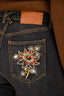 Kenzo Grey Denim Embroidered Pocket Detail Jeans Size 34
