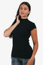 Maje Black Ribbed Mock Neck Top Size 1