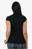 Maje Black Ribbed Mock Neck Top Size 1