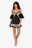 For Love & Lemons Black Lace Ruffle Mini Dress Estimated Size S