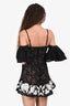 For Love & Lemons Black Lace Ruffle Mini Dress Estimated Size S
