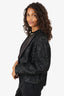 L'Agence Black Sequin/Satin Cropped Blazer Size 12