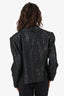 L'Agence Black Sequin/Satin Cropped Blazer Size 12