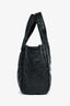 Prada Black Leather Quilted Logo 'Impunture' Tote Bag