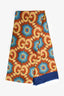 Gucci Brown/Blue Silk GG Graphic Scarf
