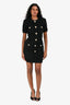 Balmain Black Tweed Logo Shift Dress Size 36