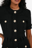 Balmain Black Tweed Logo Shift Dress Size 36