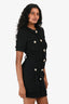 Balmain Black Tweed Logo Shift Dress Size 36
