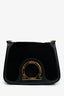 Salvatore Ferragamo Black Suede/Leather Logo Shoulder Bag