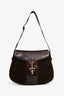 Gucci Vintage Brown Leather/Suede Logo Shoulder Bag