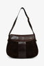 Gucci Vintage Brown Leather/Suede Logo Shoulder Bag
