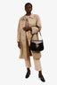 Gucci Vintage Brown Leather/Suede Logo Shoulder Bag