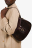 Gucci Vintage Brown Leather/Suede Logo Shoulder Bag