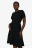 Gucci Black Wool Knit Short Sleeve Dress Size L