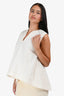 Jil Sander White U Neck Sleeveless Top Size 40