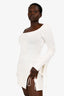 Meshki Cream Knit Pleated Dress Size M