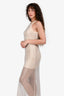 Sandro Cream Crystal Sleeveless Maxi Dress Size 36