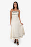 Shona Joy Cream/Black Contrast Trimmed Maxi Dress Size 4