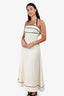 Shona Joy Cream/Black Contrast Trimmed Maxi Dress Size 4