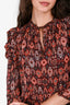 Ulla Johnson Red Silk Patterned Midi Dress Size 4