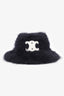 Celine Black Mohair Triomphe Bucket Hat