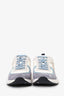 Pre-Loved Chanel™ Grey/White/Blue Suede and Fabric CC Low Top Sneakers Size 37