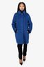 Weekend Max Mara Blue Alpaca/Wool Button Down Coat Size 14