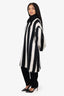 Sport Max Black/White Alpaca/Wool Striped Coat Size 14