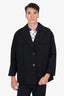 Prada Black Short Trench Coat With Detachable Teddy Lining Size 40 Mens