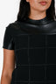 Akris Black Leather Mockneck Studded Mini Dress Size 4