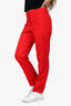 Givenchy Red Wool Flared Pants Size 4