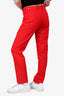 Givenchy Red Wool Flared Pants Size 4