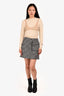 JW Anderson White/Black Houndstooth Wool Mini Skirt Size 4