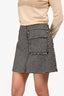 JW Anderson White/Black Houndstooth Wool Mini Skirt Size 4