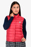 Moncler Red Light Down Quilted Puffer Vest Size 2