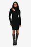 A.L.C. Black Rib Knit Turtleneck Cutout Mini Dress Size S
