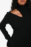 A.L.C. Black Rib Knit Turtleneck Cutout Mini Dress Size S