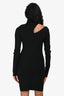 A.L.C. Black Rib Knit Turtleneck Cutout Mini Dress Size S