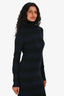 Rag & Bone Navy/Black Striped Turtleneck Midi Dress Size XS