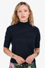 Jil Sander Navy Cashmere Mock Neck Sweater Size 34