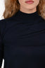 Jil Sander Navy Cashmere Mock Neck Sweater Size 34