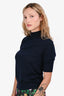 Jil Sander Navy Cashmere Mock Neck Sweater Size 34